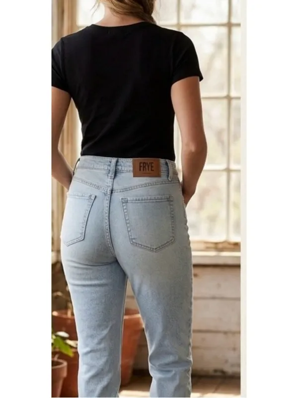 FRYE Light Wash High Rise Straight Leg Jeans 10 Blue 30 - Image 2