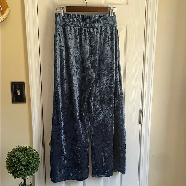 a new day Blue Velvet Boho Wide Leg Pants - Image 3