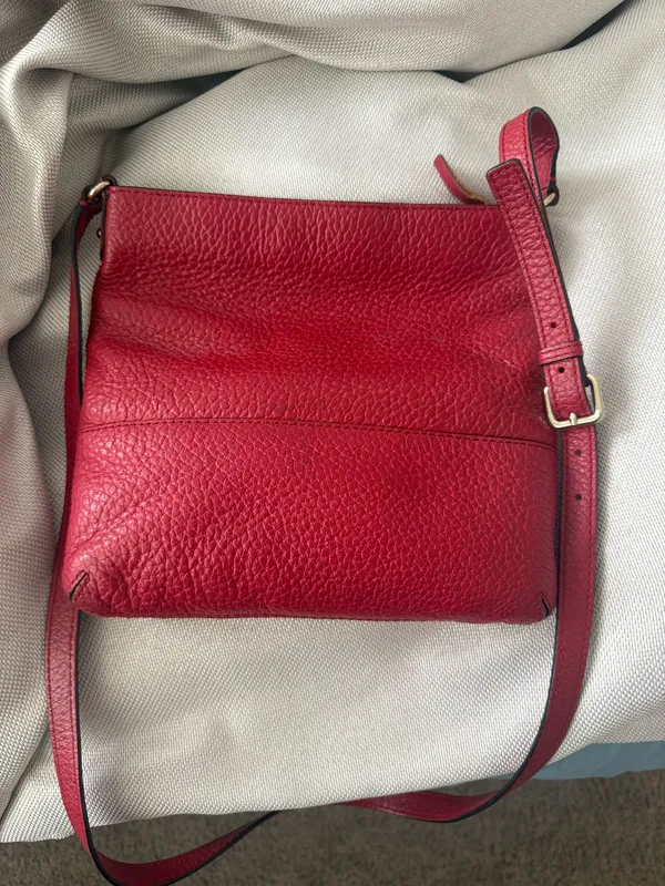 Kate Spade New York Red Pebbled Leather Crossbody Purse - Image 2