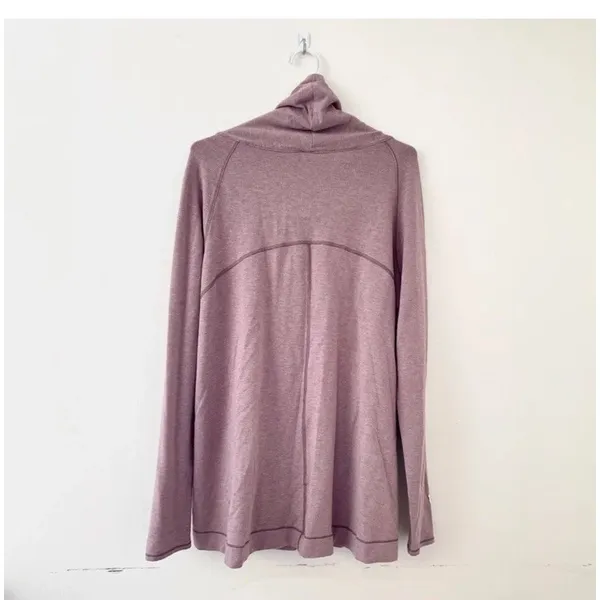Lululemon Coast Wrap Heathered Mod Rose 8 Funnel Neck Jacket Button Cocoon - Image 6