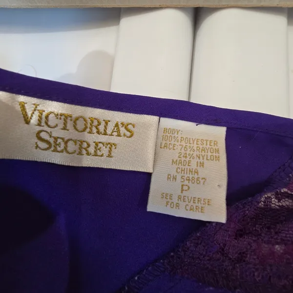 Victoria's Secret Purple Lingerie Night Gown Babydoll Slip - Image 9