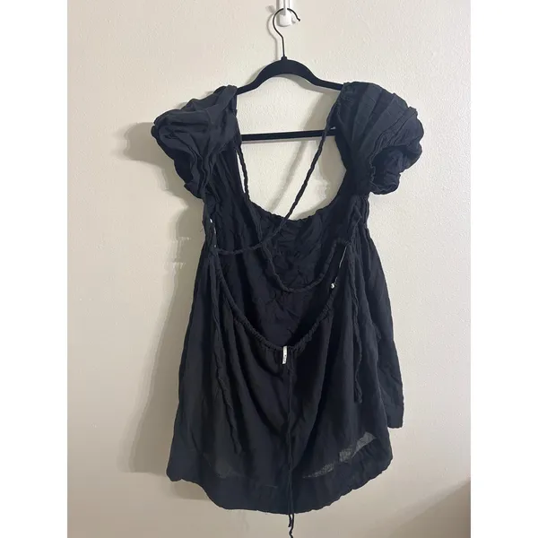 Free People Endless Summer Marina Tie Back Cotton Babydoll Dress Black Size XS - Image 5