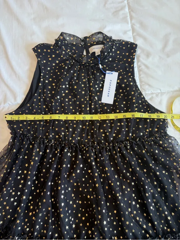 NWT Pop Sugar Lucky Stars Dress Size XL Celestial Metallic Whimsical Flirty M6 - Image 9