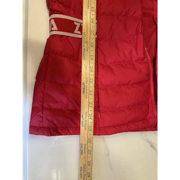 ZYIA Active Alpine Down Puffer Vest Women’s Large Red Quilted Logo Waistband EUC - Image 7
