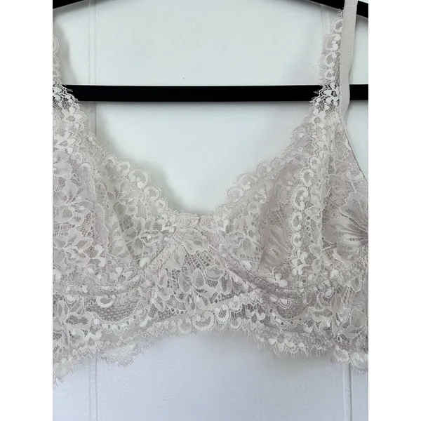 Free‎ People Intimately Adella Lace Bralette Ivory White Floral Boho Small - Image 3