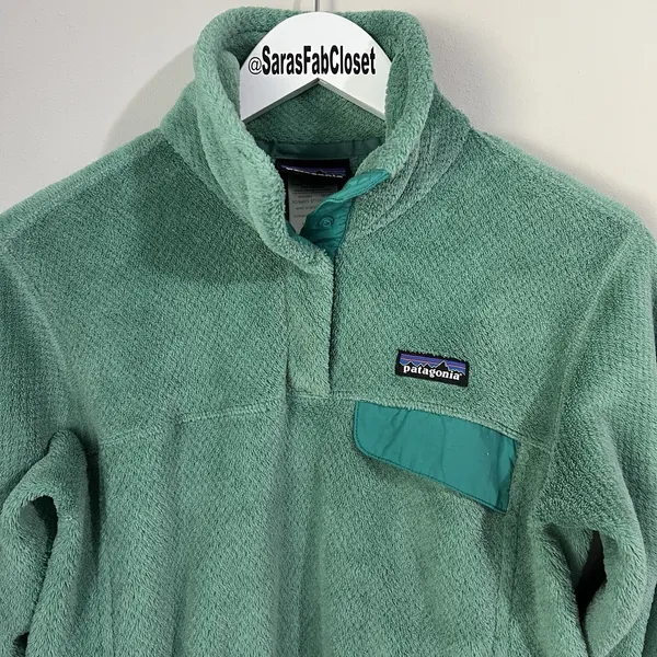 Patagonia Women's Medium Re-Tool Snap-T Pullover Aqua Stone Beryl Green X-Dye - Image 3