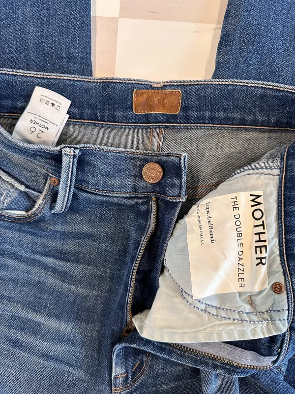 mother denim double dazzler leaps and bounds slim straight leg ankle jean vintage blue wash - Image 9