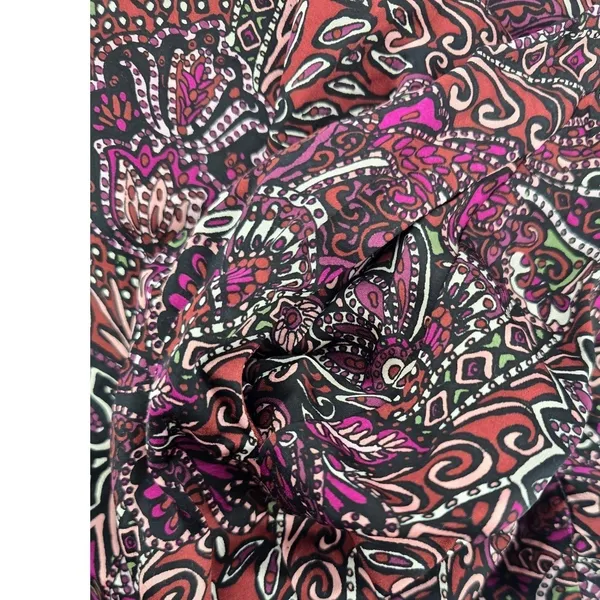 Maeve Midi Dress Womens Small Paisley Purple Puff Sleeve Tiered EUC - Image 4