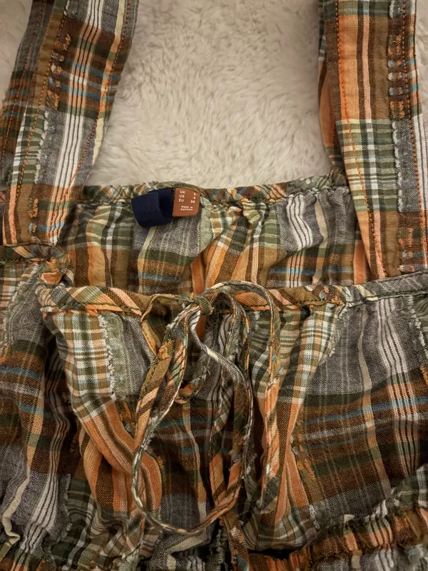 Plaid Babydoll Top Multiple Size M - Image 3