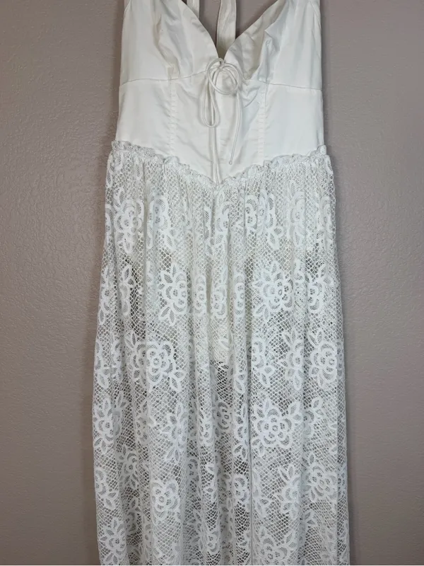 For Love & Lemons Sonnet Lace Maxi Dress White Small NEW $389 Bride Bridal - Image 7