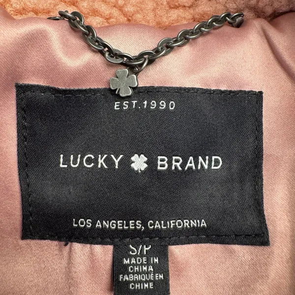 Lucky Brand Women Pink Sherpa Teddy Coat Faux Fur Fleece‎ Jacket Small S/P - Image 4