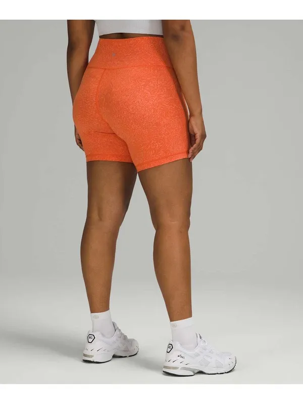 Lululemon Wunder Train High-Rise Short 6” Crunch Coral Everlux Bike Shorts 12 - Image 2