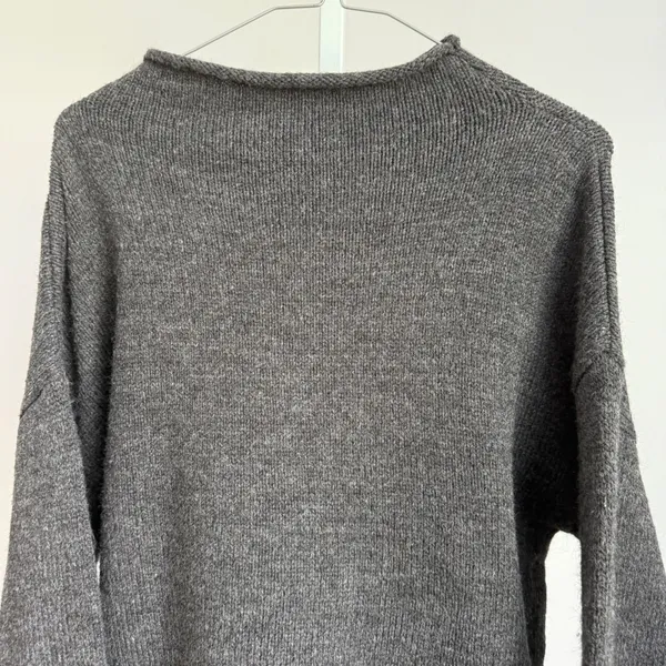 by Anthropologie Relaxed Boho Slouchy‎ Raw Hem Cuff Pullover Sweater M Gray - Image 3