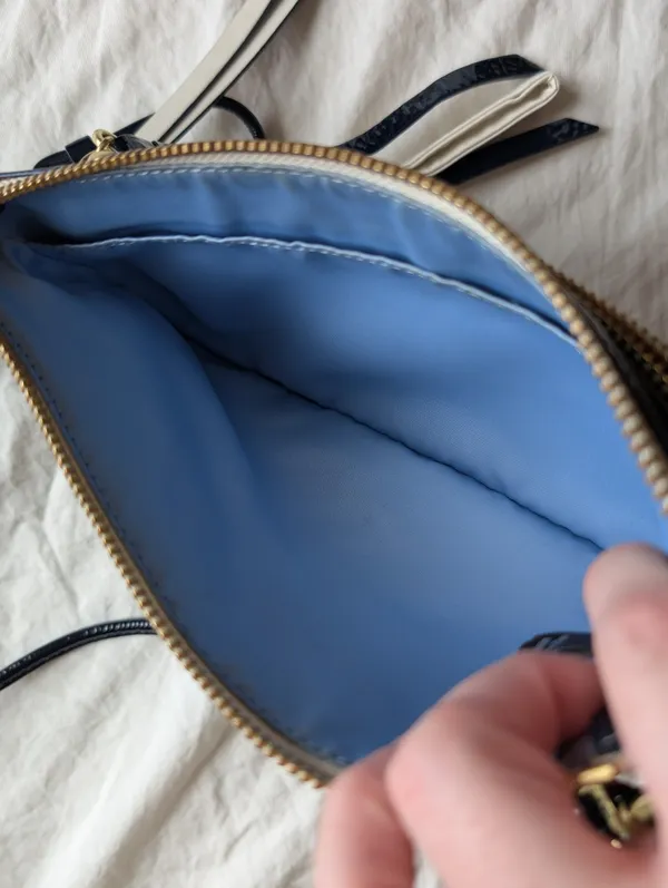 Vintage Coach Poppy Patent Leather Crossbody Blue/Black - Image 5