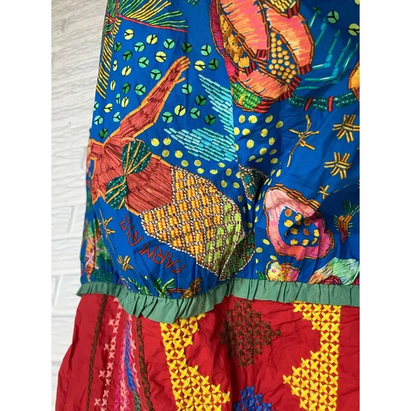 Farm Rio colorblocked mini‎ dress embroidery embellishment women's size large - Image 11
