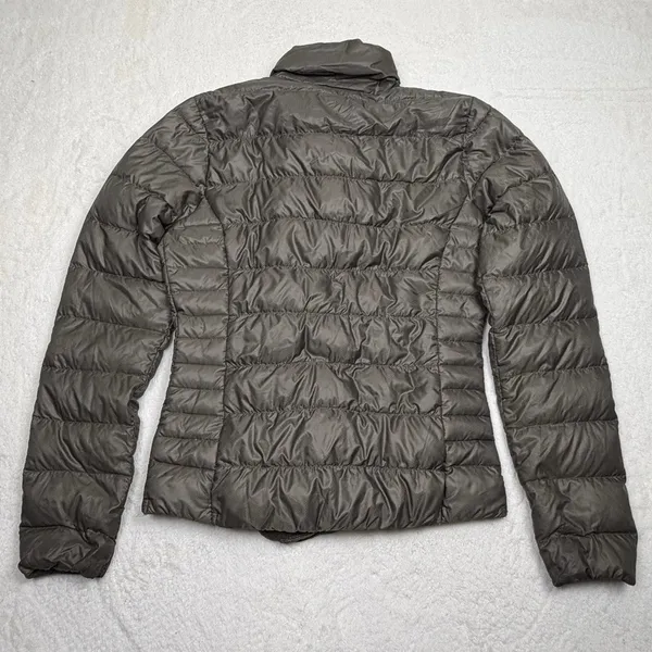 Athleta‎ Goose Down Puffer Jacket Brown Quilted Full Zip Coat Womens Size Jacket - Image 2