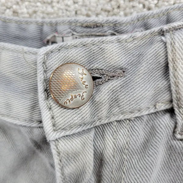 Free People Womens Cut Off Jean Shorts 26 Blue Distressed‎ Denim Button Fly - Image 7