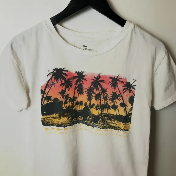 Disney The Lion King T Shirt Raw Hem Crop Top 100% Cotton Graphic Tee Top M - Image 9