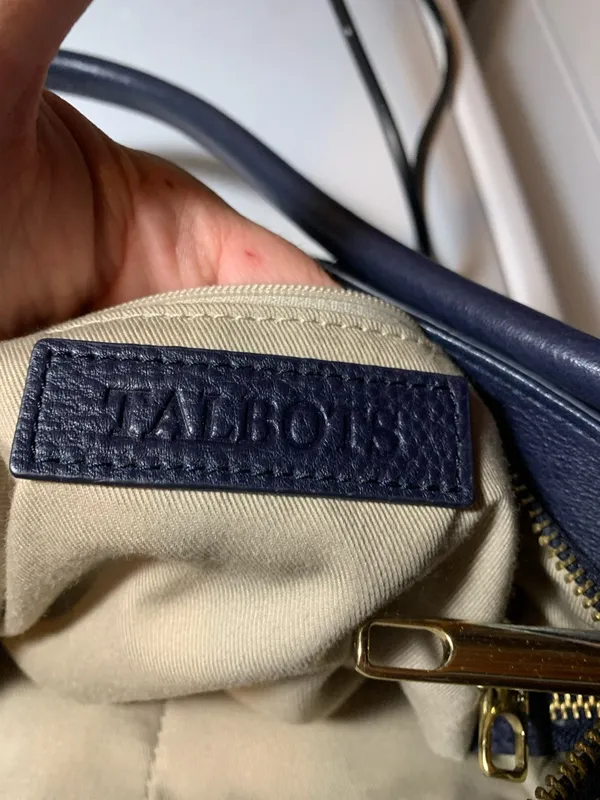 Talbots Navy Blue Leather Purse - Image 5