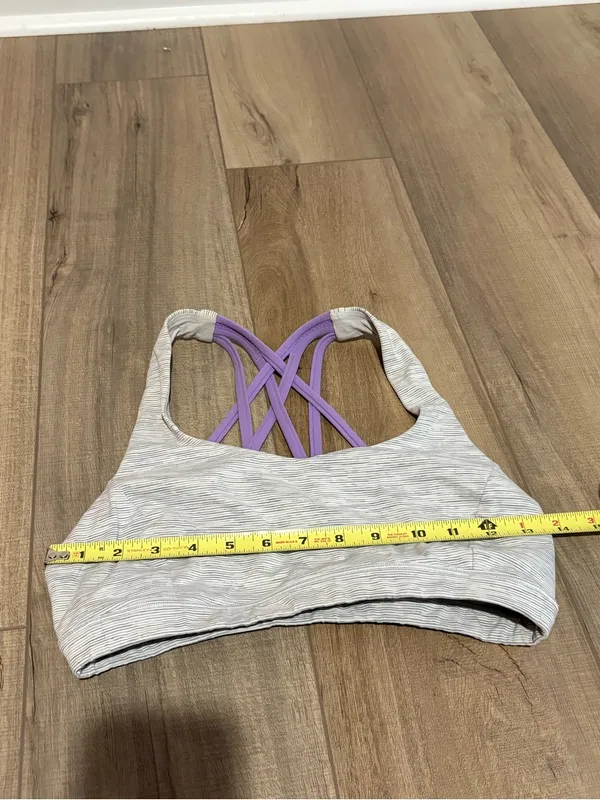 Lululemon Free To Be Serene Sports Bra grey purple‎ size 6 - Image 6