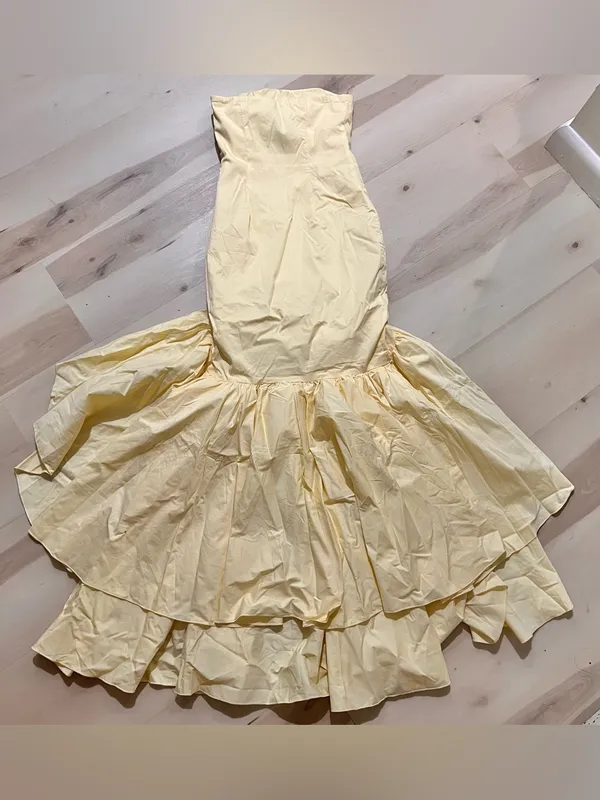 Babyboo NWT Women Small Angelina Maxi Dress in Lemon Princess Coquette Wedding - Image 8
