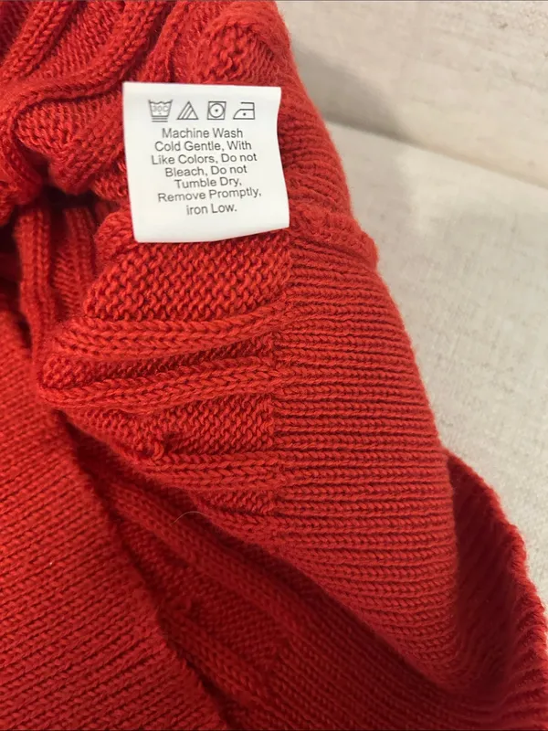 Petal & Pup Frida Cable Knit Half Zip Sweater, Red, Size XL, NWOT Display - Image 9