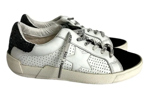 Vintage Havana White Star Black Suede Toe Sequin Heel Rollin 3 Sneakers Size 8.5 - Image 3