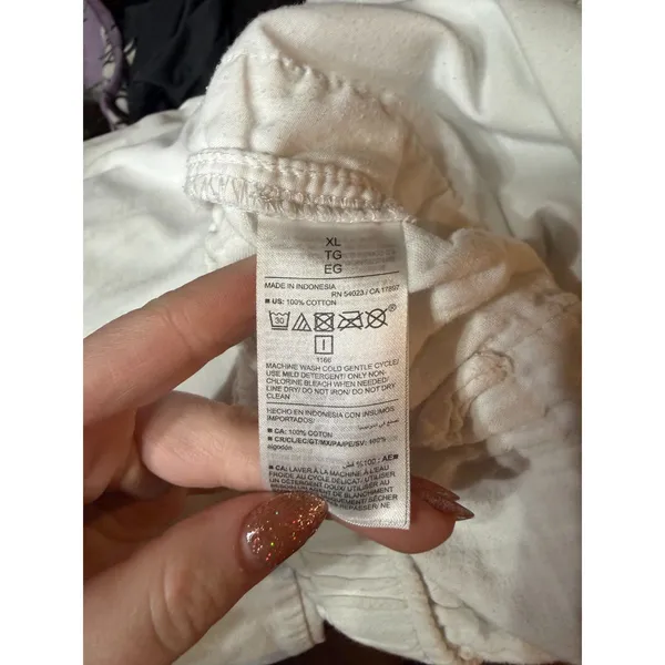 Old Navy White 100% Cotton Shorts Size XL Womens Pull On Elastic Casual Summer - Image 5