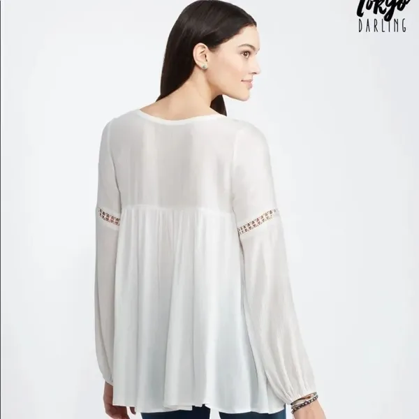 ✨ Women's Natural Sheer Long Sleeve Peasant Top✨ - Image 5
