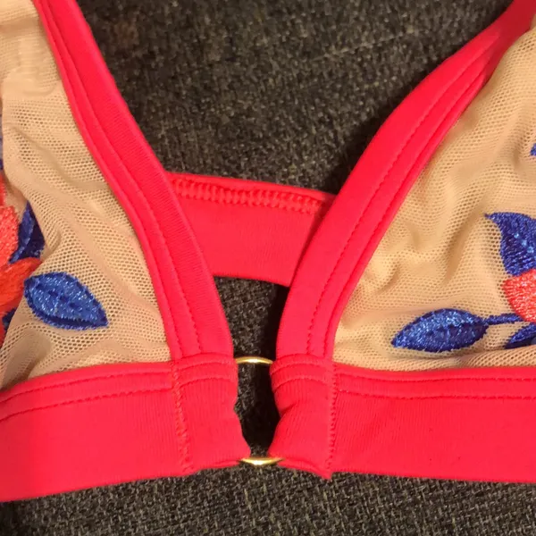 PINK - Victoria's Secret Neon Flower Bralette Women’s Size Large - Image 4