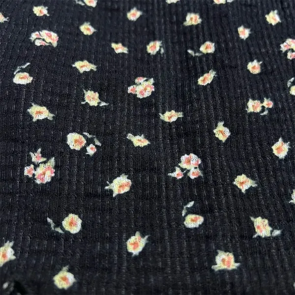 NWT Billabong Women's XS Floral V-Neck Short Sleeve Waffle Knit Top Multicolor - Image 3
