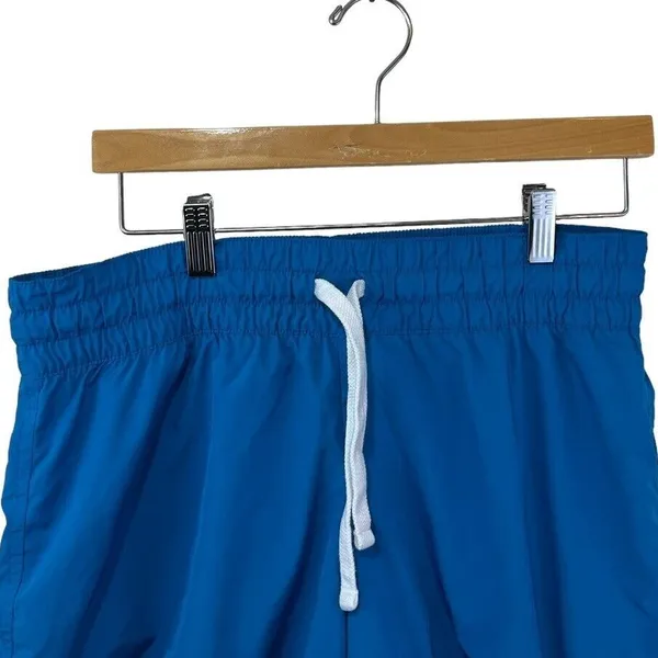 Vtg Nike Blue Shorts Mesh Lined Athletic Medium Sportswear White Women's Elastic - Image 3