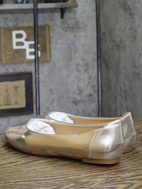Journee Collection Insole Slip-On Round Toe Ballet Dress Flats Silver Gray 7.5W - Image 2