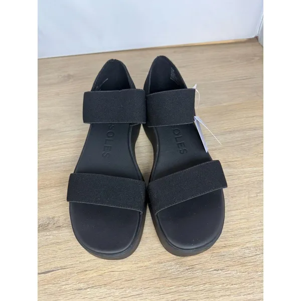 Aerosoles Freedom Sandal Womens 7.5 Black Platform Wedge Comfort - Image 5