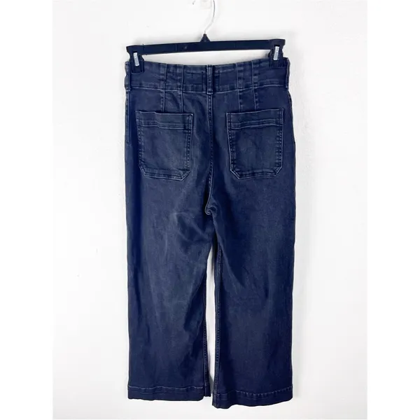 ANTHROPOLOGIE MAEVE The Colette Black Cropped High. rise Wide Leg Jeans 28 Boho - Image 2