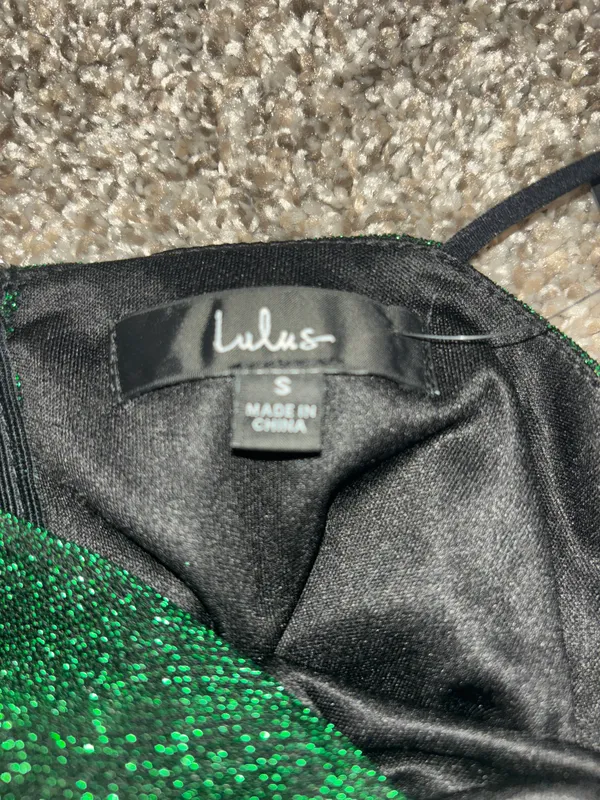 Lulus Sparkly Asymmetrical Green Bodycon Mini Dress - Image 6