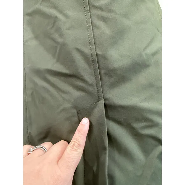 Barbour Elper Waterproof Parka Jacket Olive Green Faux Fur Hood US 4 - Image 13