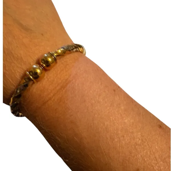 Gold and Silver Twisted Cuff Bracelet One Size - Image 3