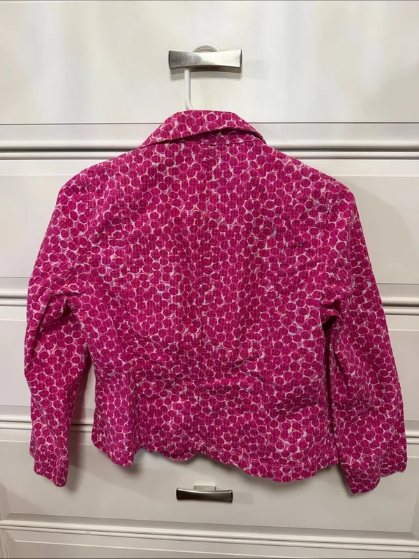 GAP Fuchsia Pink Patterned Cotton Blazer - Image 3