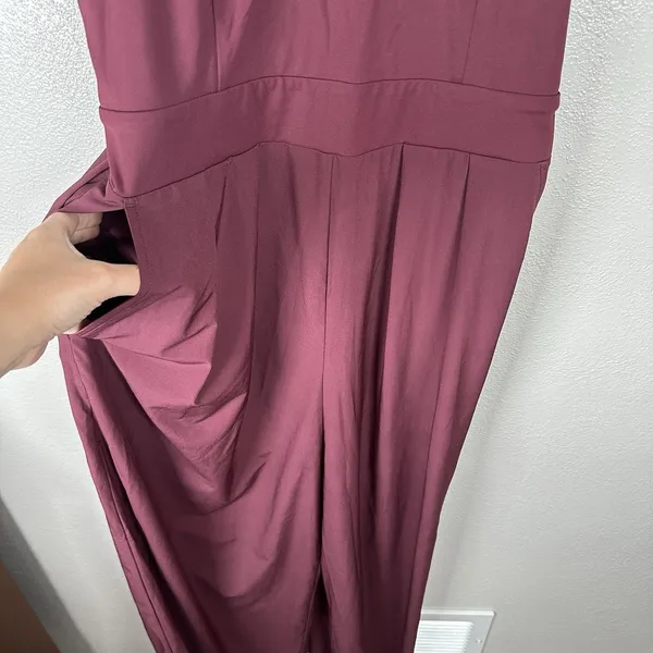 NEW Halara Breezeful Backless‎ Side Zipper Pocket Wide Leg Quick Dry Jumpsuit LT - Image 4