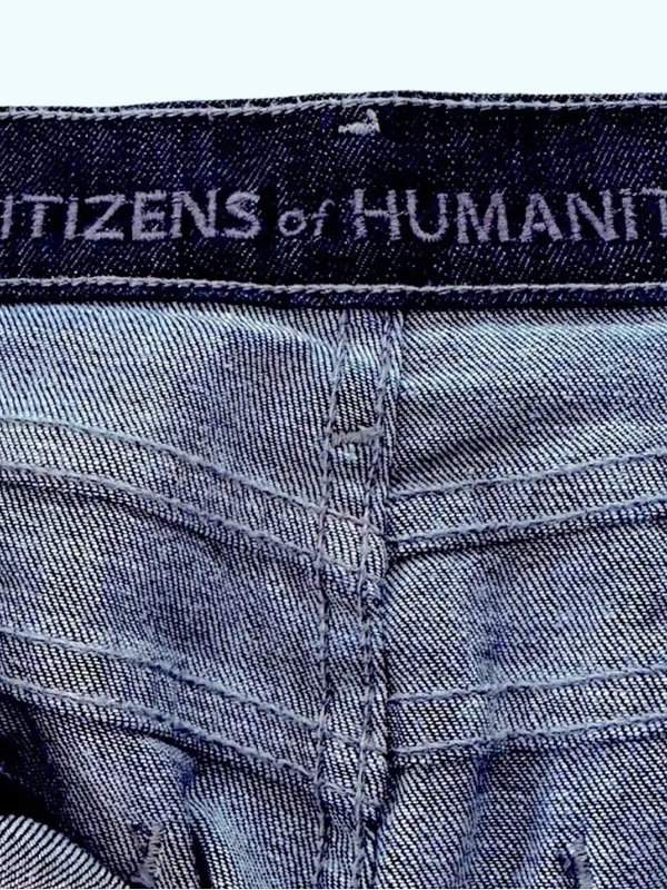 CITIZEN OF HUMANITY MID RISE HUTTON WIDE LEG FLARE DARK WASH SIZE 30 Inseam 34 - Image 13