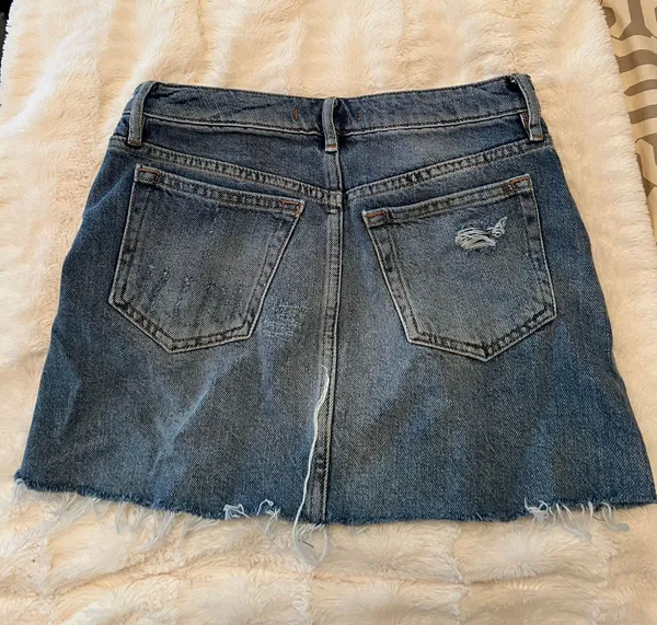 Denim A-line Mini Skirt - Image 4