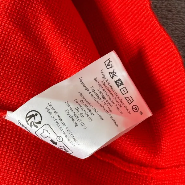 Sezane Betty Cardigan Merino Wool Knit Sweater Womens‎ M Red Button Preppy Crop - Image 7