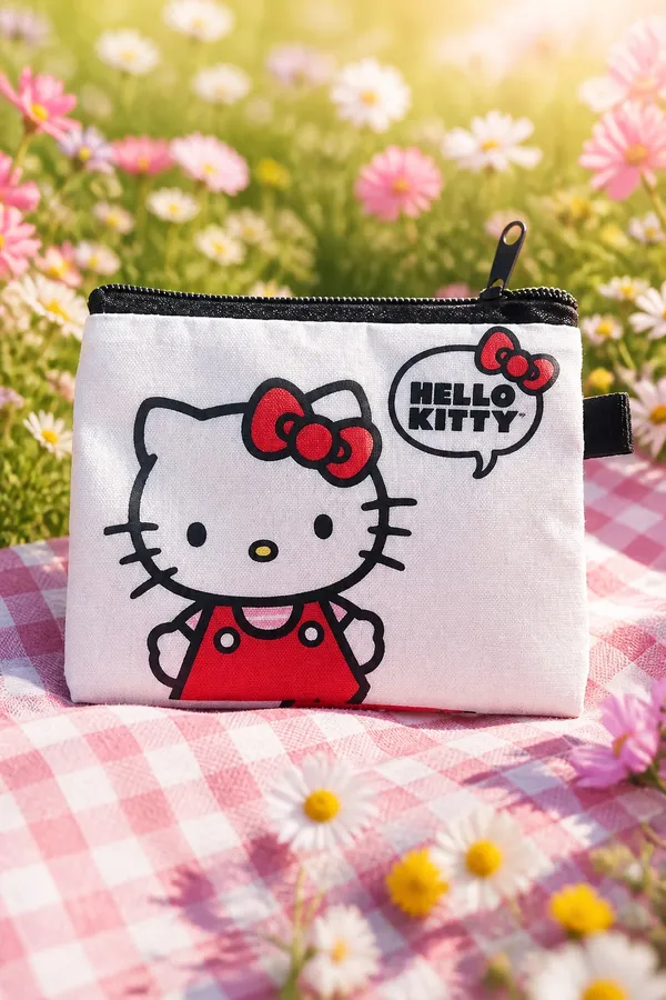 Sanrio Hello Kitty w/ Red Bow White Canvas Bag NWT-Small - Image 2