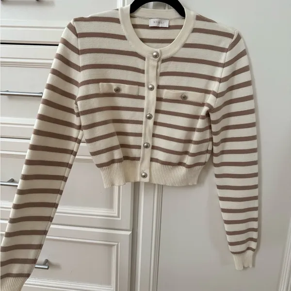 Meshki Striped Knit Cardigan - Image 5