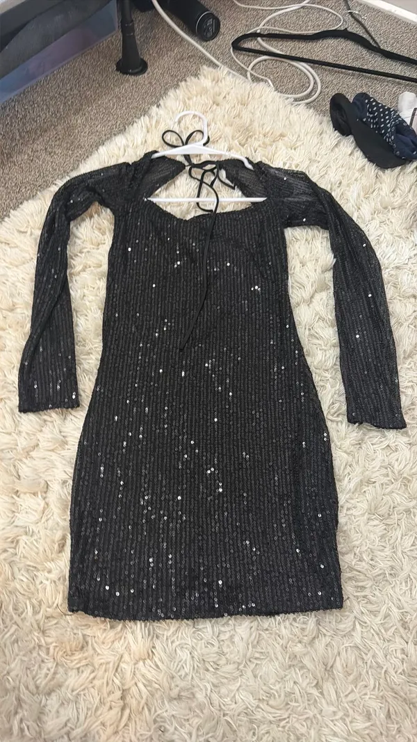 Lucy in the sky black sparkle dress - Image 2