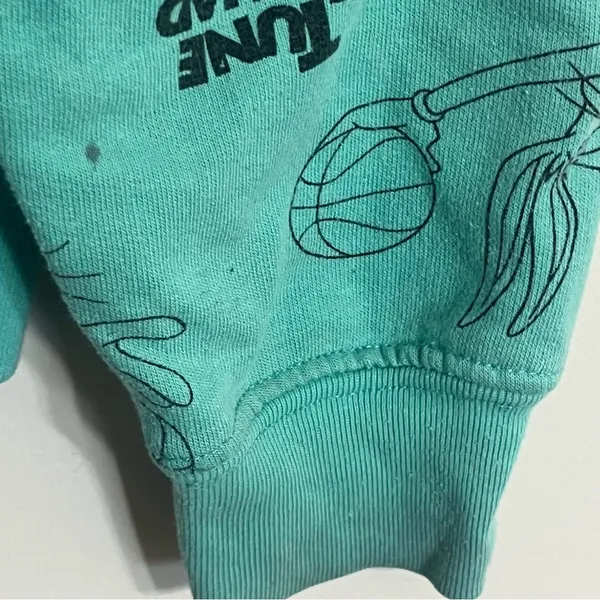 Space Jam Hoodie All Over Print Tune‎ Squad Teal Womens Size Small Basketball - Image 9