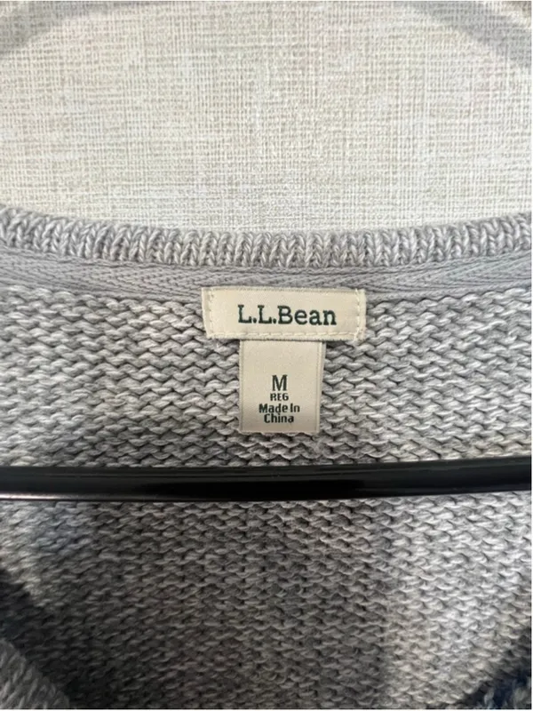 L.L. Bean Blue And Purple Striped Ombré Crewneck Pullover Knit Sweater - Image 4