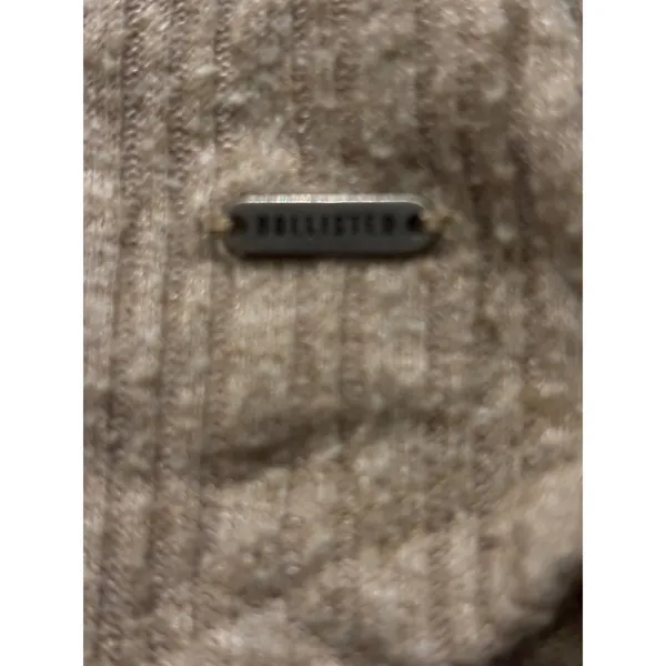 Hollister Womens‎ Tan Ribbed Henley Long Sleeve Cropped Top Small 339L2907 - Image 5