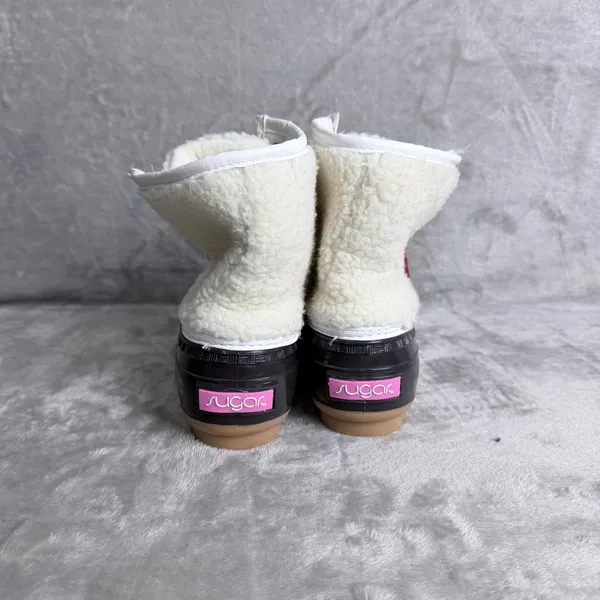 Sugar Skipper Duck Boots Sherpa Faux Fur Rain Boots Women Size 6 Brown Cream - Image 4